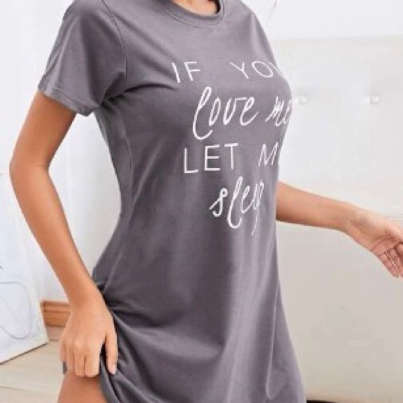 ❣️SOLD❣️NWT If You Love Me Let Me Sleep - Sleep Shirt - Lilac Gray - Picture 5 of 8